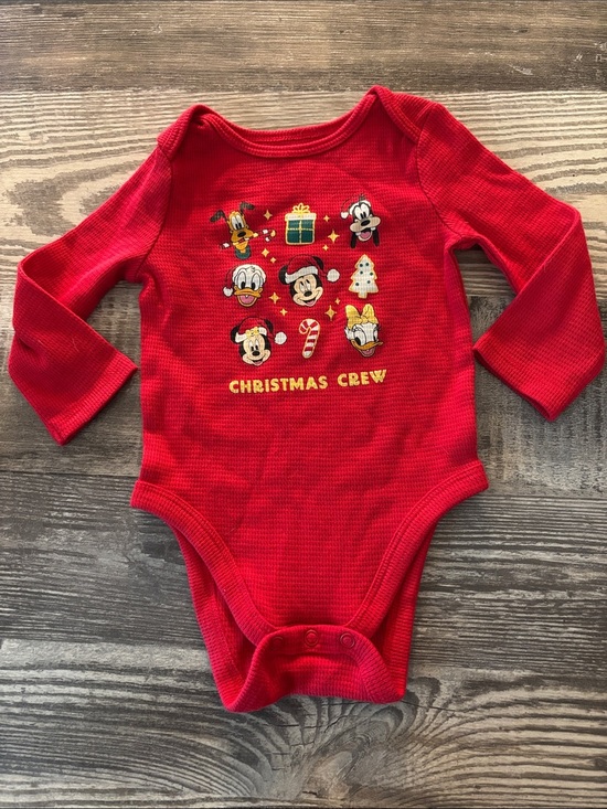 Disney Other - NWOT Disney Mickey Mouse Red Christmas Crew Long-Sleeve Baby One-Piece Bodysuit
